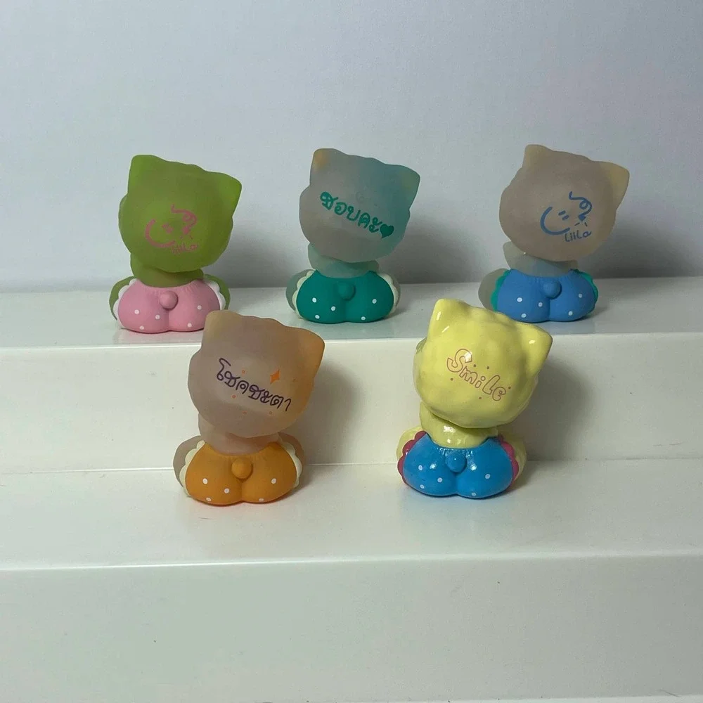 Liila Toys Lucky Cat Paipai Mini Bean Figures Lot of 5 Kitty Figures Blind Box